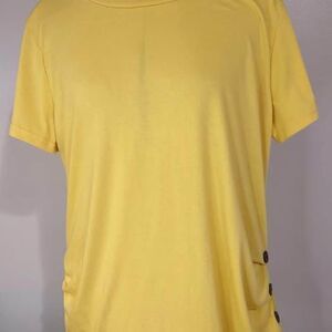 NWT XL Boutique Blouse Coolme Golden Yellow Large Buttons On Side  C4230